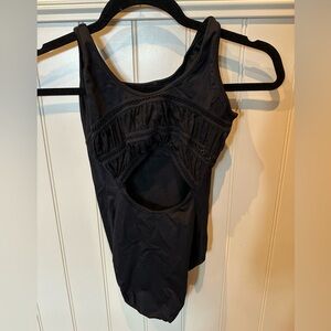 BLOCH Small Adult Black Dance Body Suit Open Back Dance Bodysuit